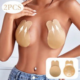 2 Pair Sticky Bra Invisible Adhesive Bra Backless Strapless Push Up Reusable Rabbit Ear Nipple Covers - Viomisha
